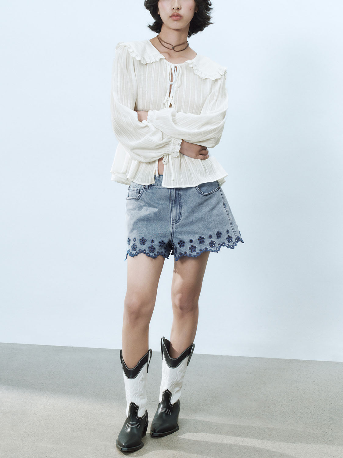Lace Up Blouses