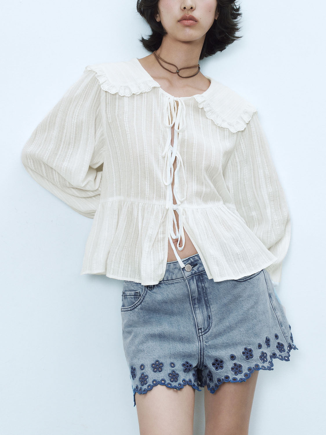 Lace Up Blouses