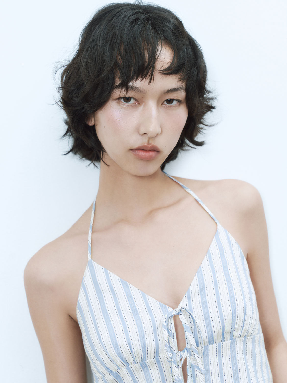 Striped Halter Neck Cami Tops