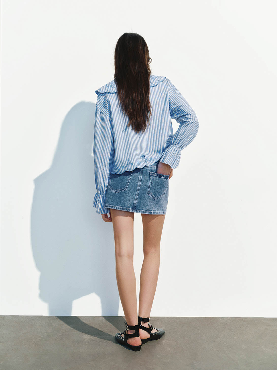 Lace Up Front Floral Shirts