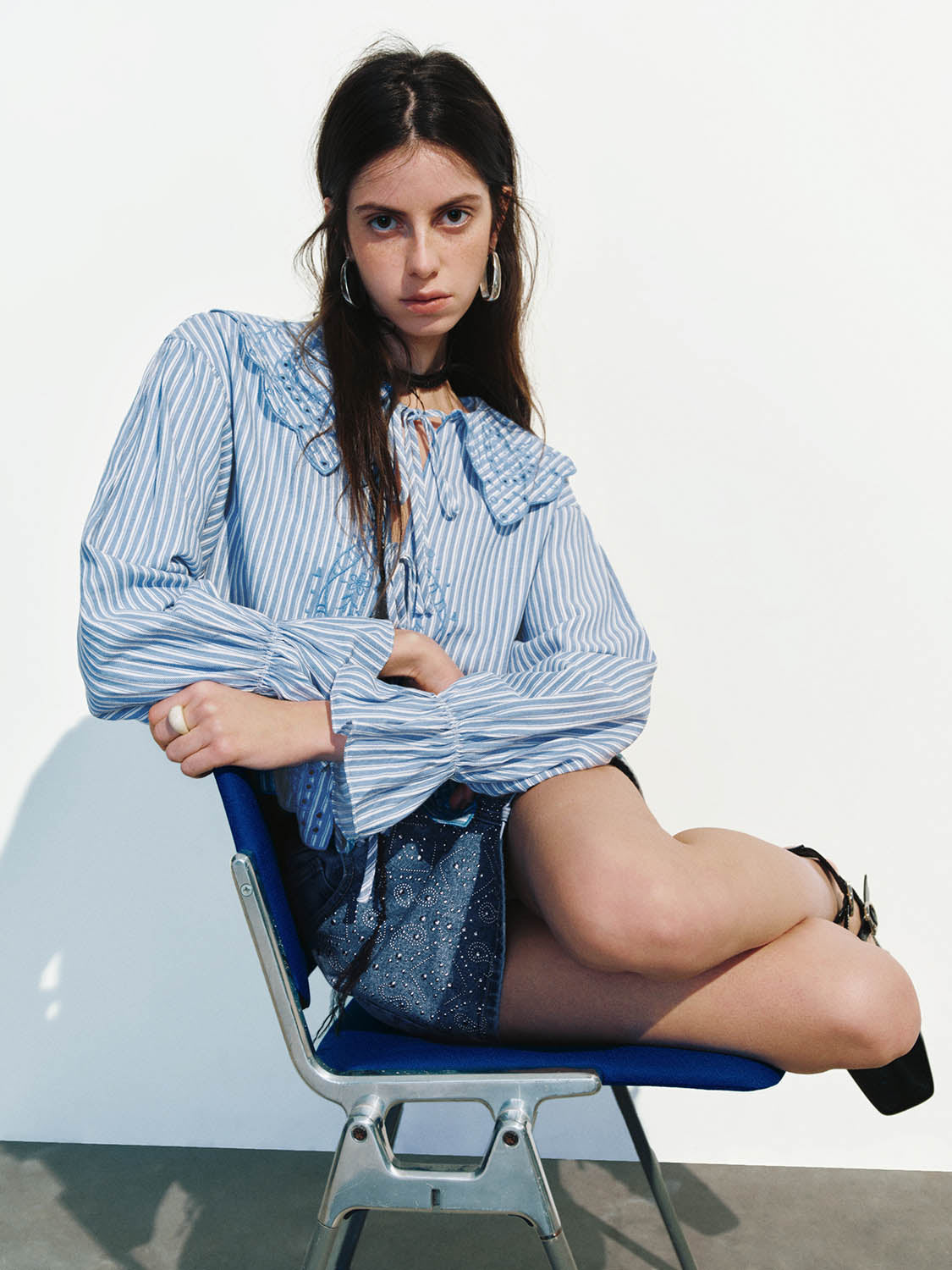 Lace Up Front Floral Shirts