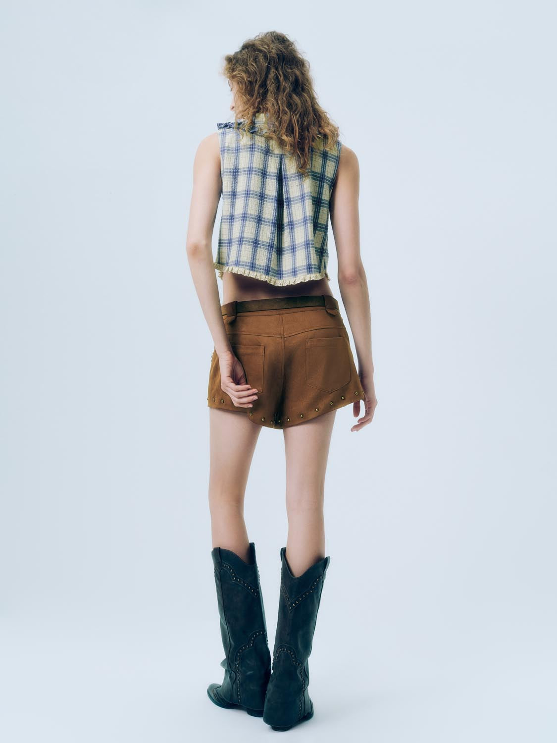 Plaid Sleeveless Shirts