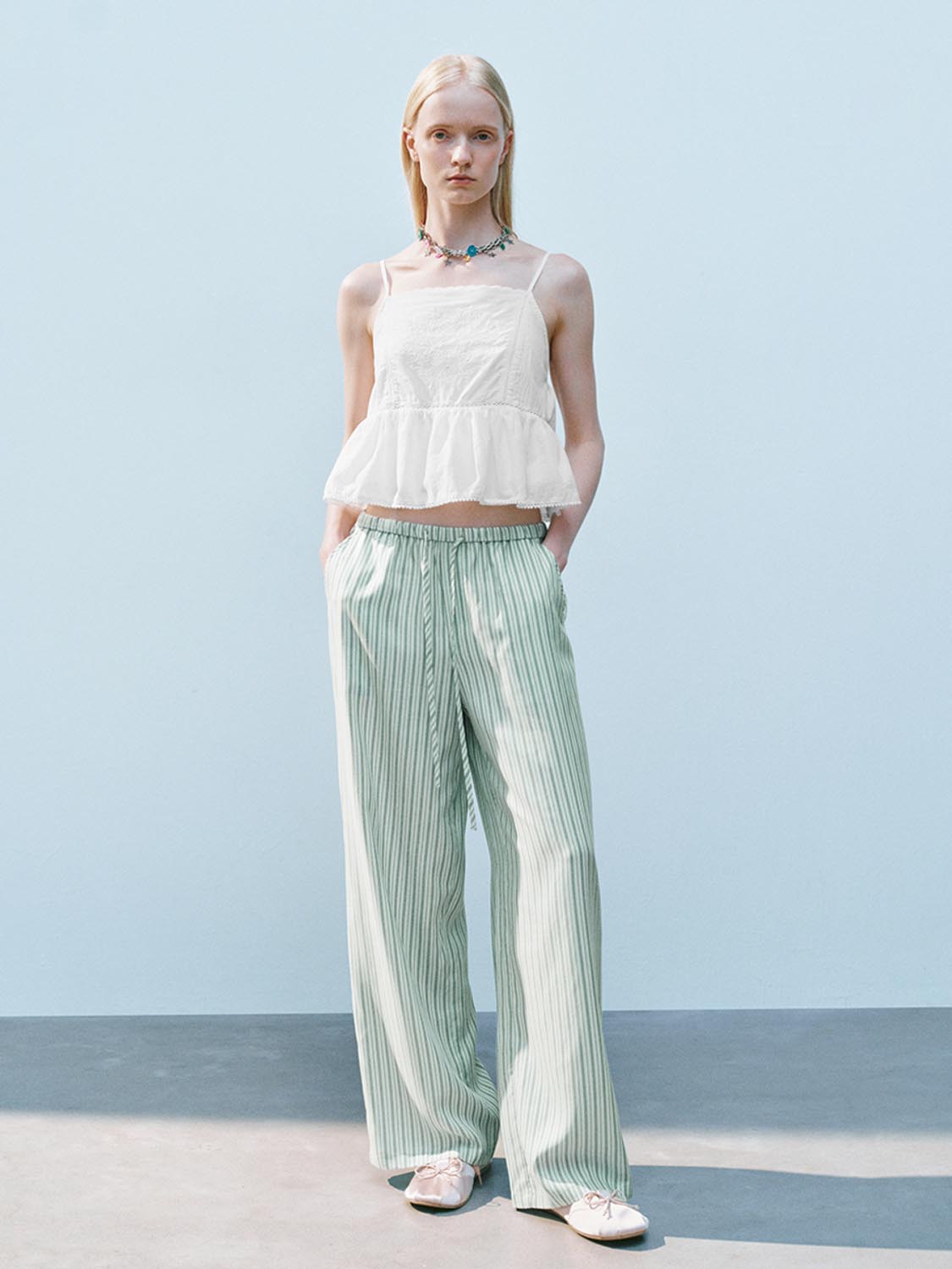 Ruffle Hem Cami Tops