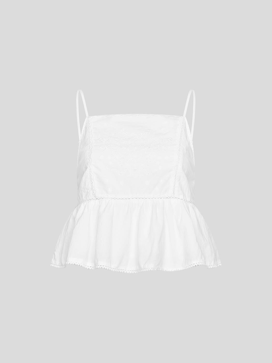 Ruffle Hem Cami Tops