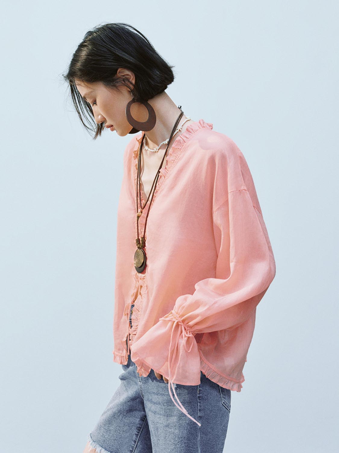 Ruffle Trim Shirts