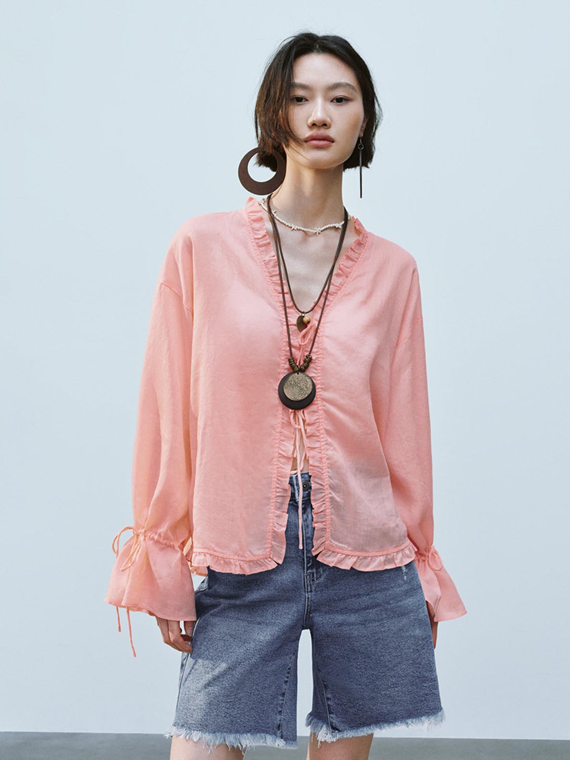 Ruffle Trim Shirts