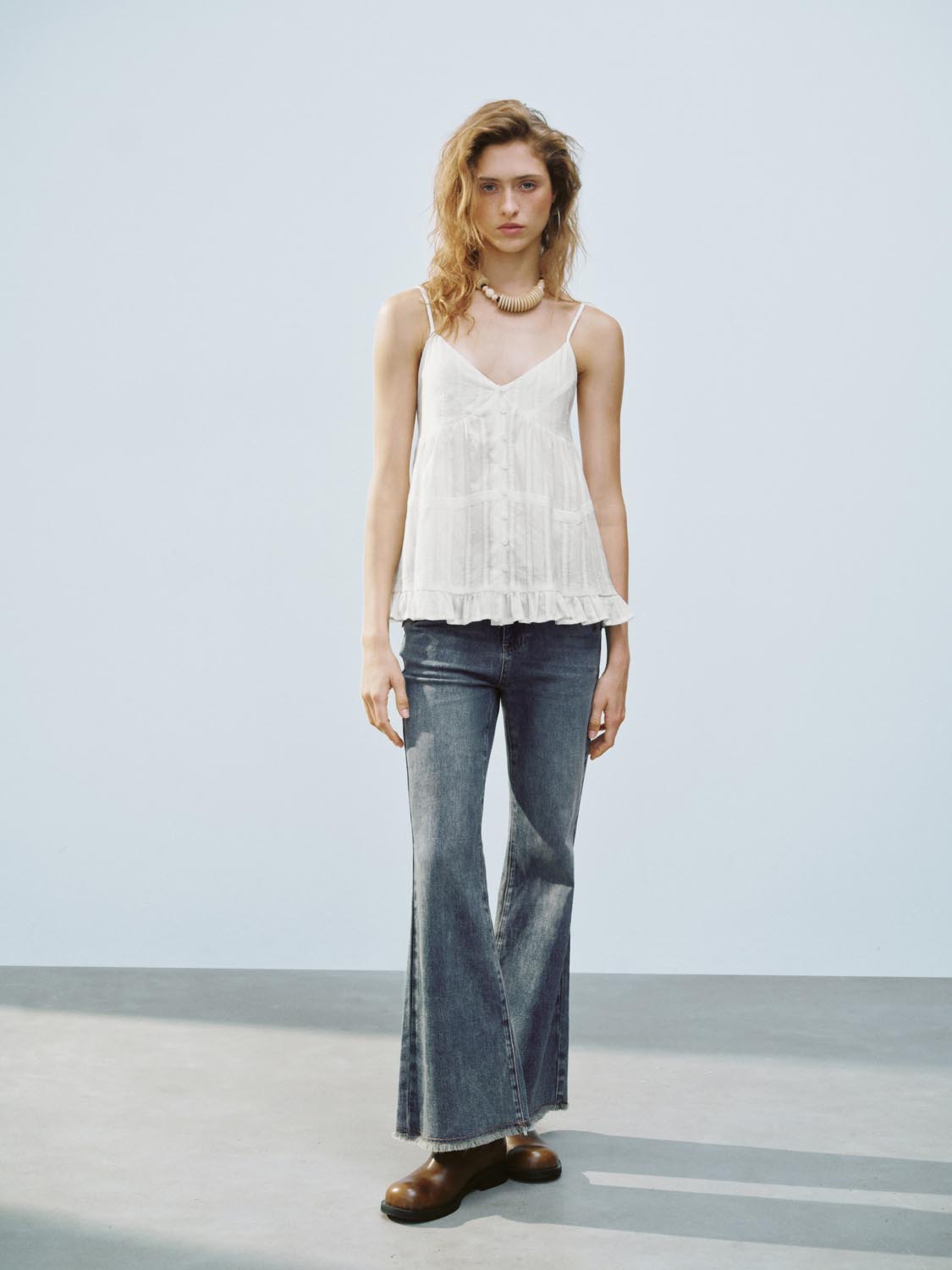 Ruffle Hem Cami Tops