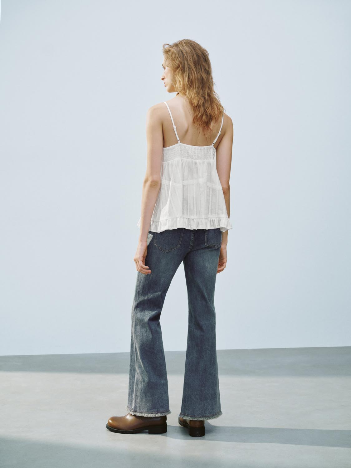 Ruffle Hem Cami Tops