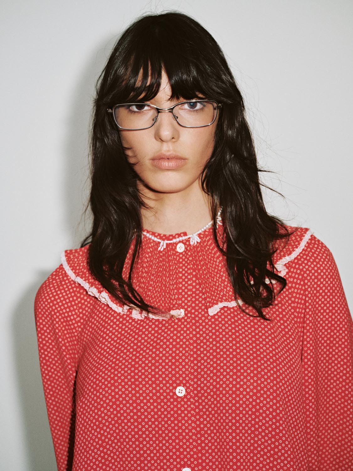Dotted Ruffle Shirts
