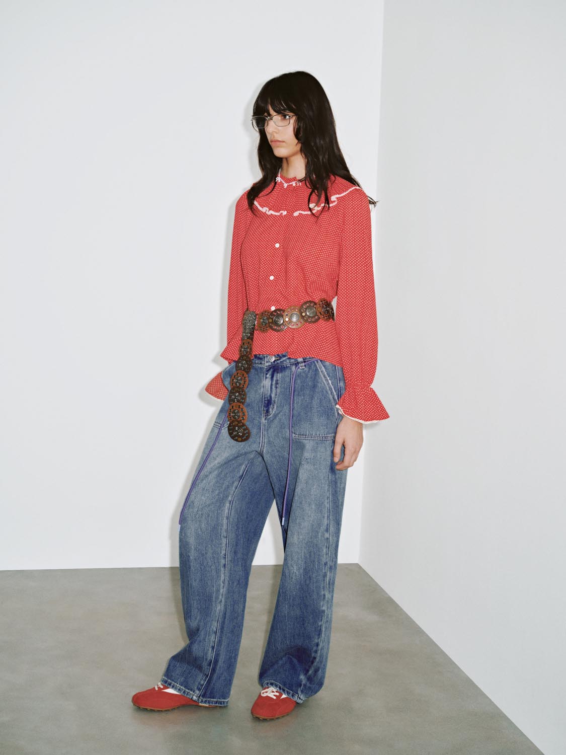 Dotted Ruffle Shirts