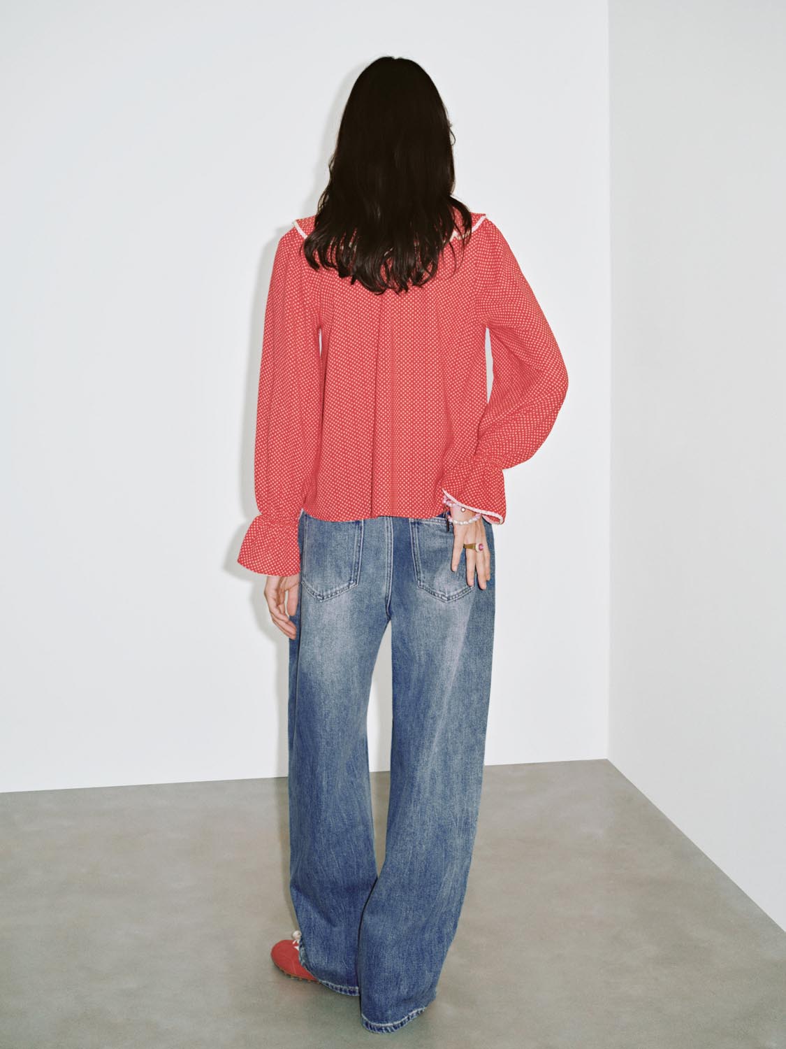 Dotted Ruffle Shirts