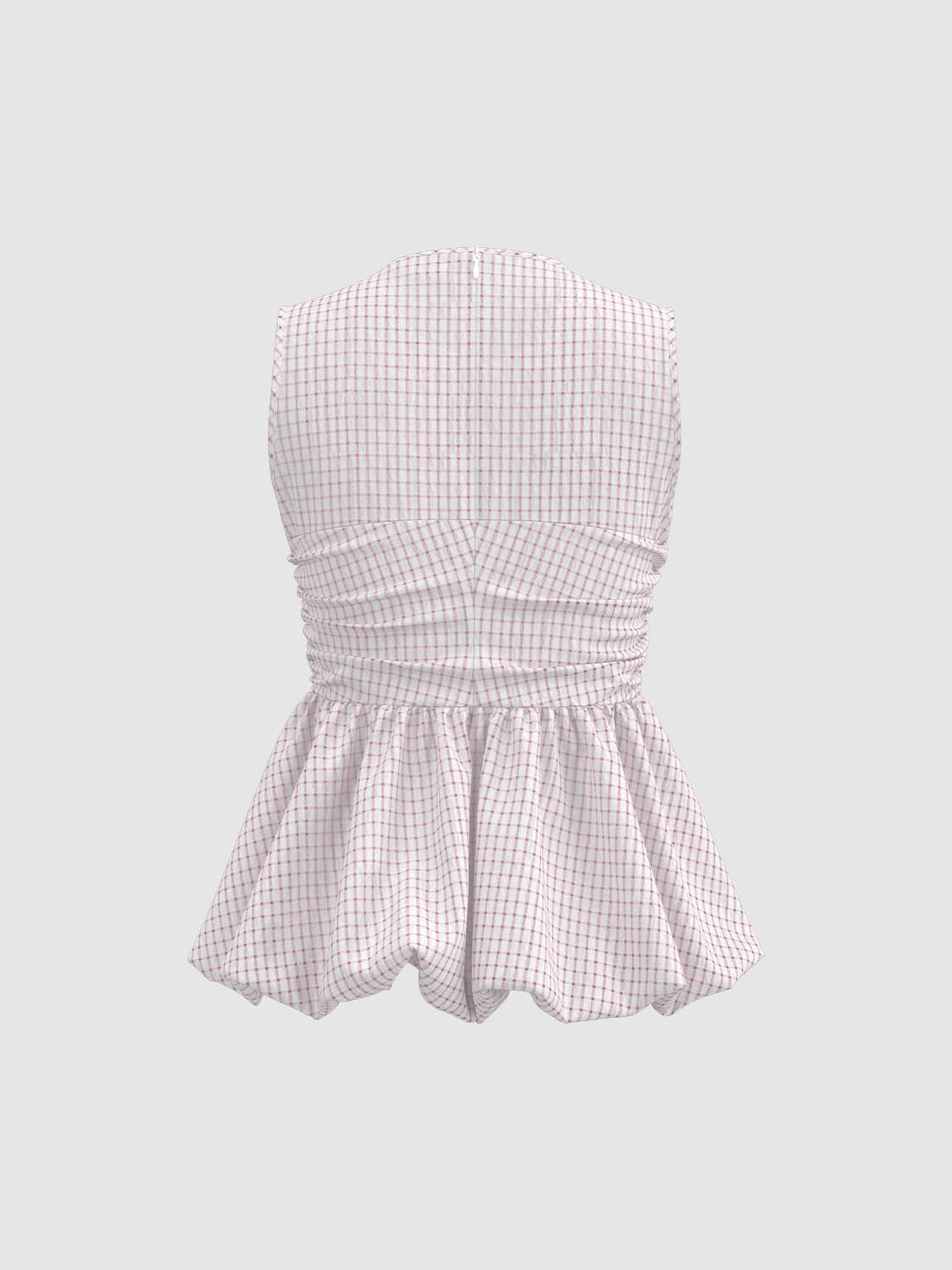 Cinched Frill Trim Sleeveless Overhead Shirts