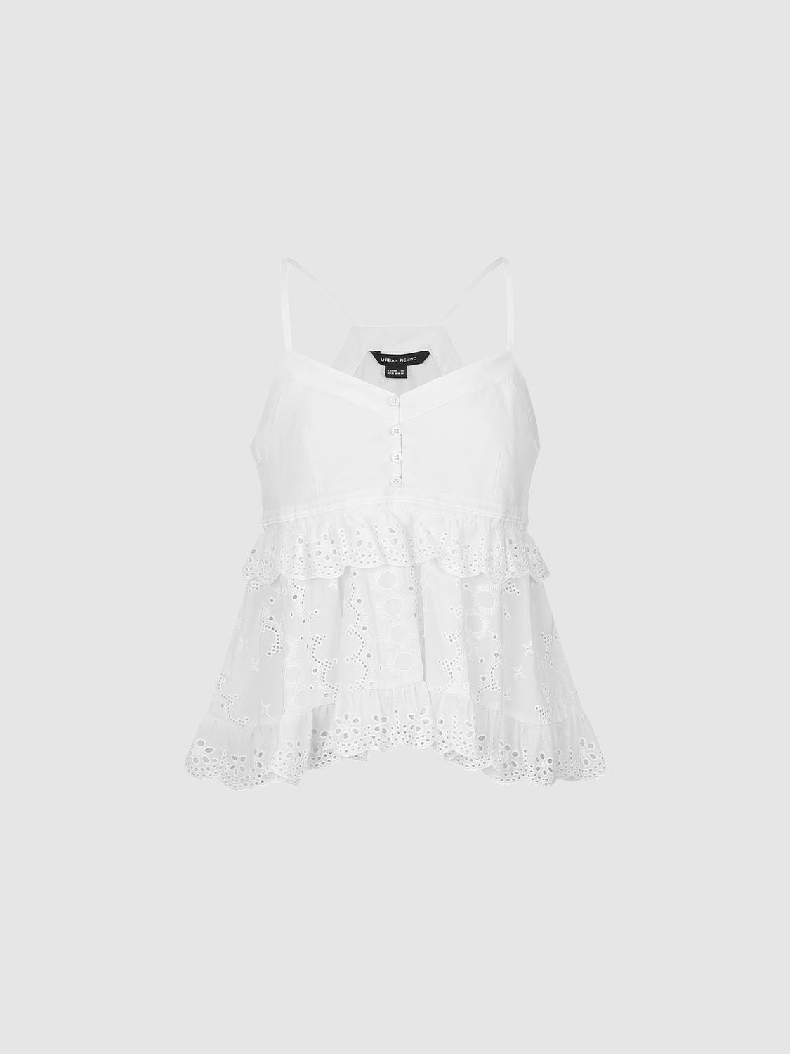 Layered Ruffle Cami Tops