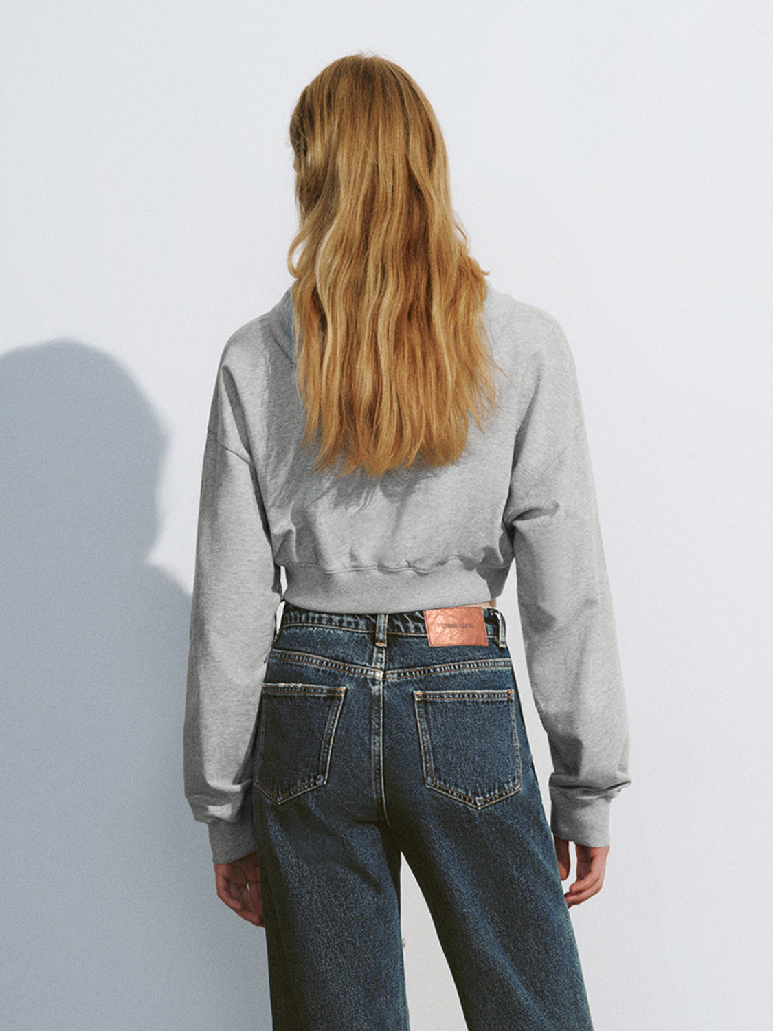 Cropped Hooded Loose Sweatshirt