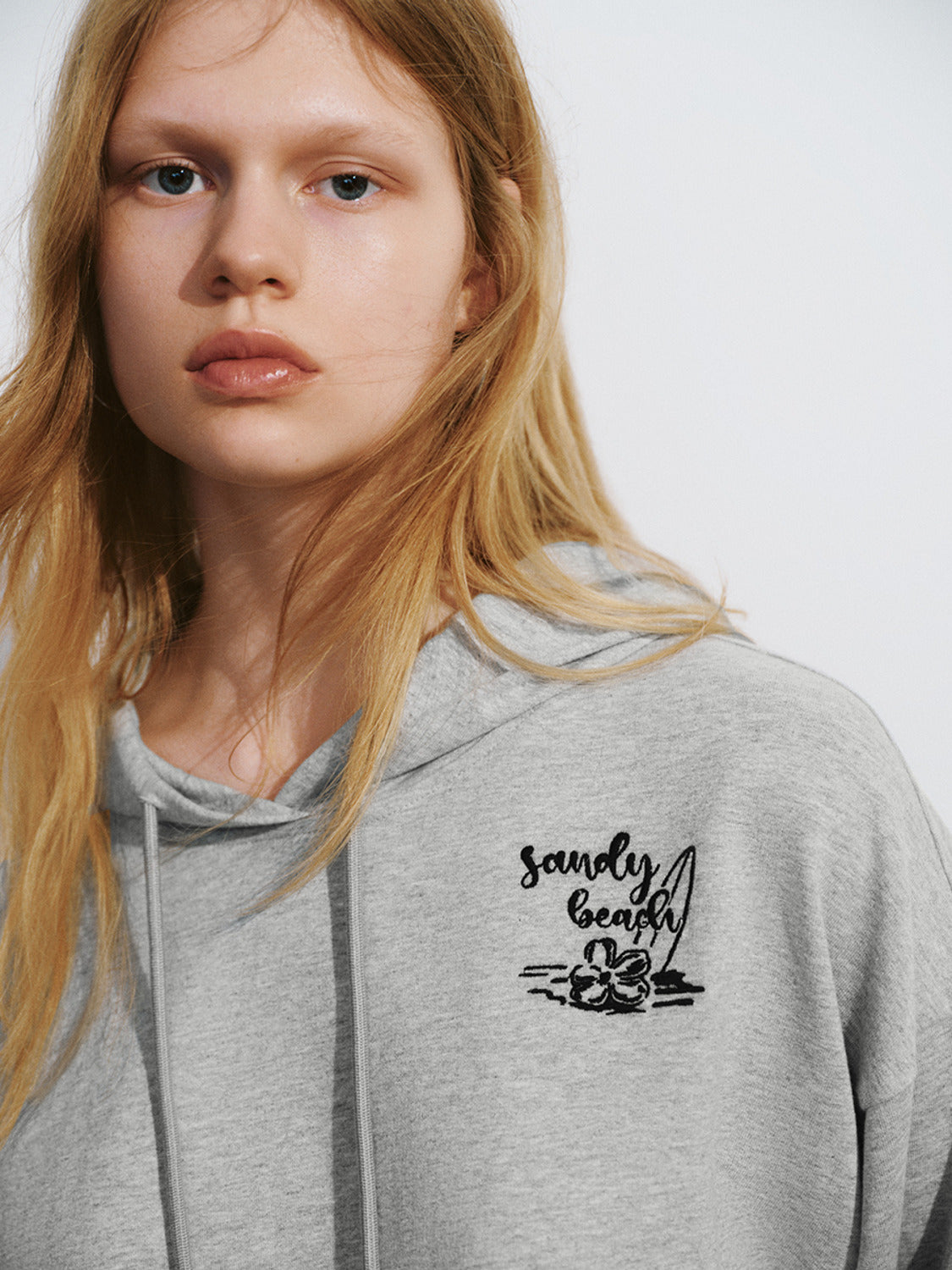 Cropped Hooded Loose Sweatshirt