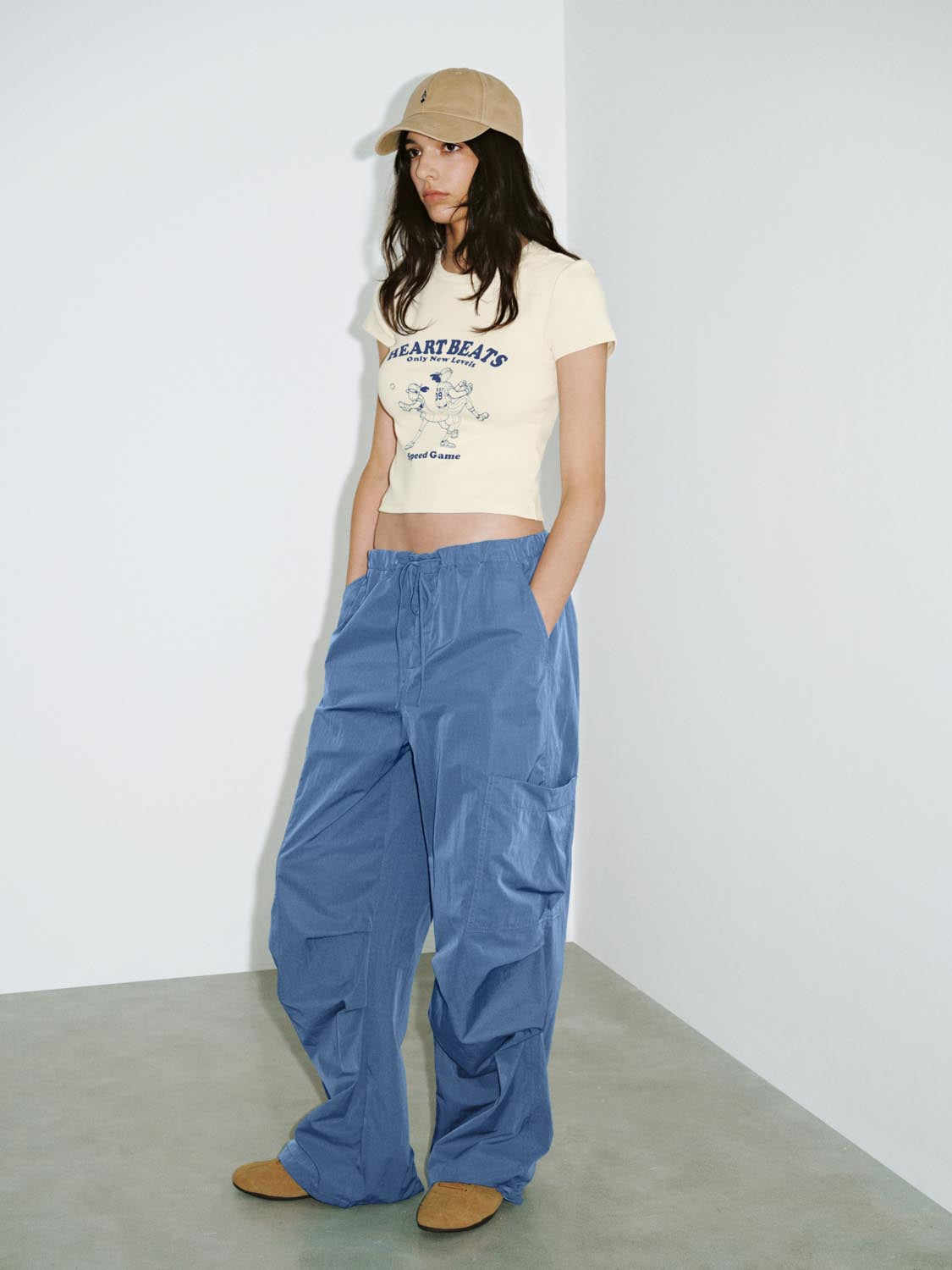 Contrast-Color Baseball-Print Slim T-Shirts
