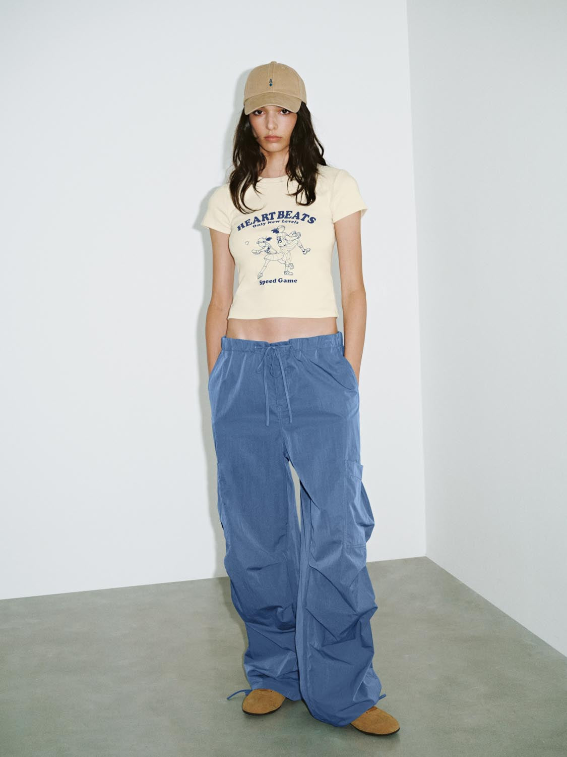 Contrast-Color Baseball-Print Slim T-Shirts