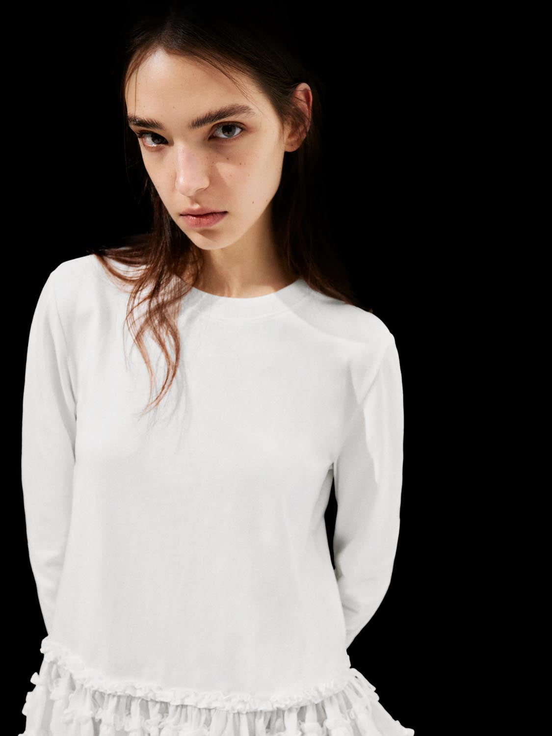 Frill Hem Long Sleeve T-Shirts