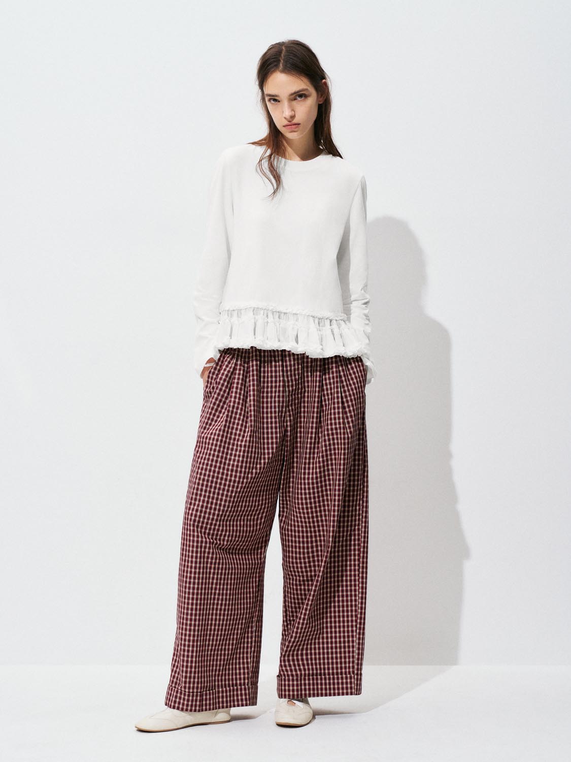 Frill Hem Long Sleeve T-Shirts