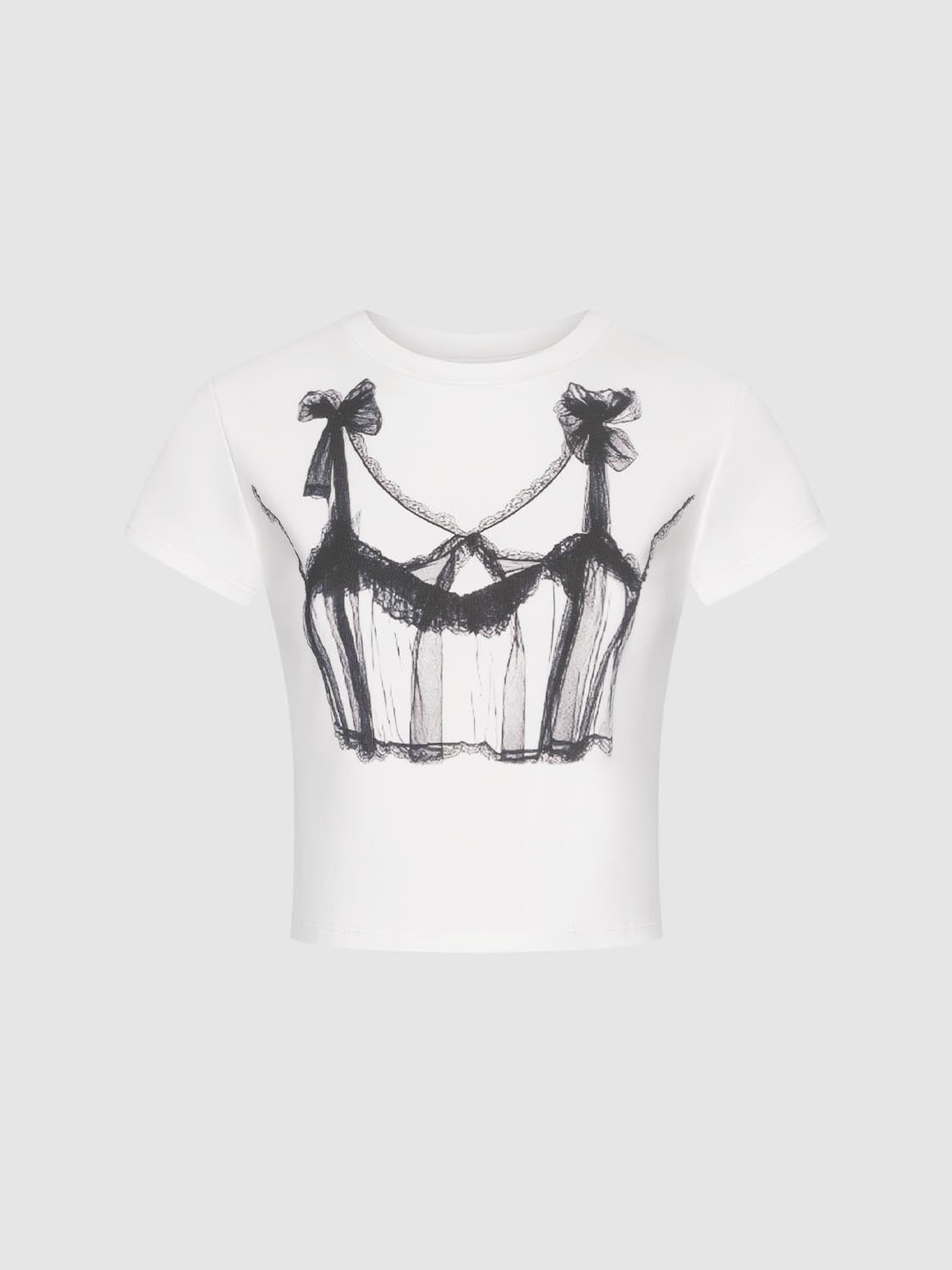Crop Cami Printed T-Shirts