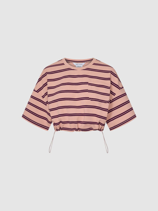 Balloon Hem Striped T-Shirts