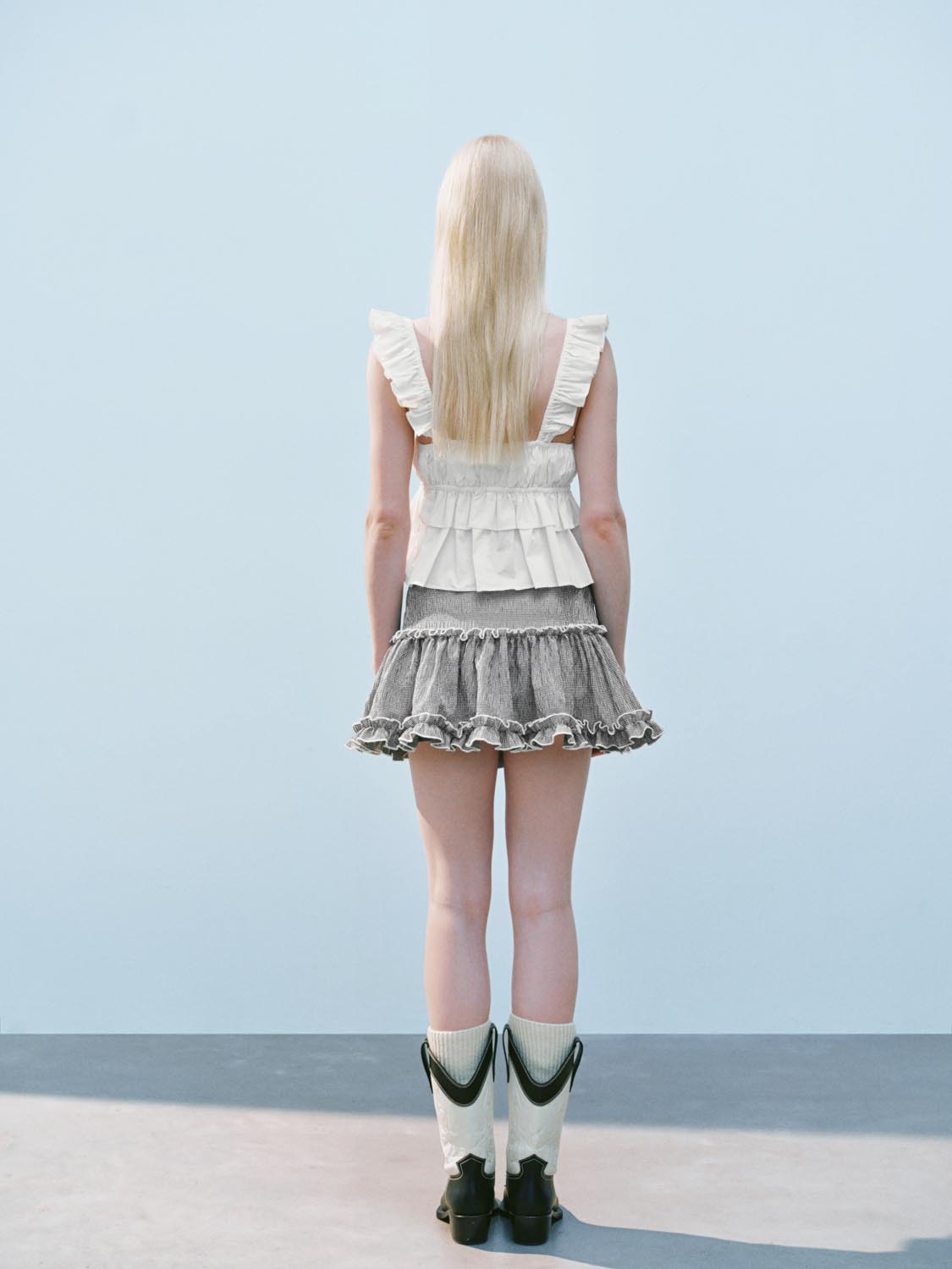 Ruffle Hem Mini A-Line Skirts