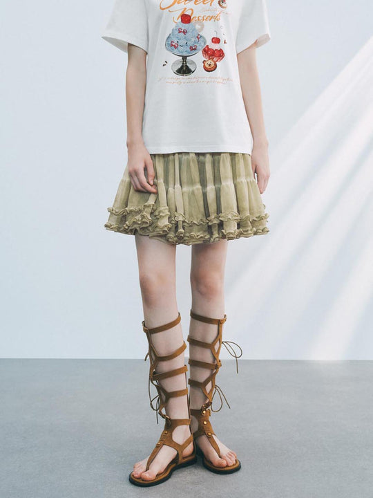 Frilled Mini A-Line Skirts