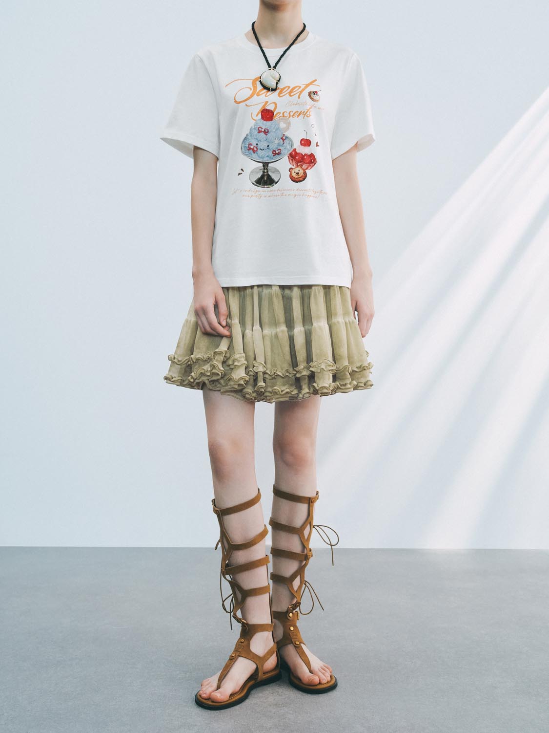 Frilled Mini A-Line Skirts