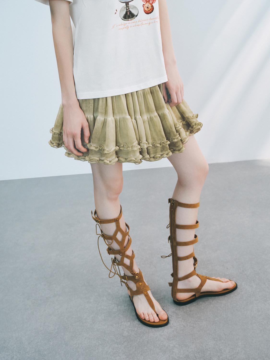 Frilled Mini A-Line Skirts