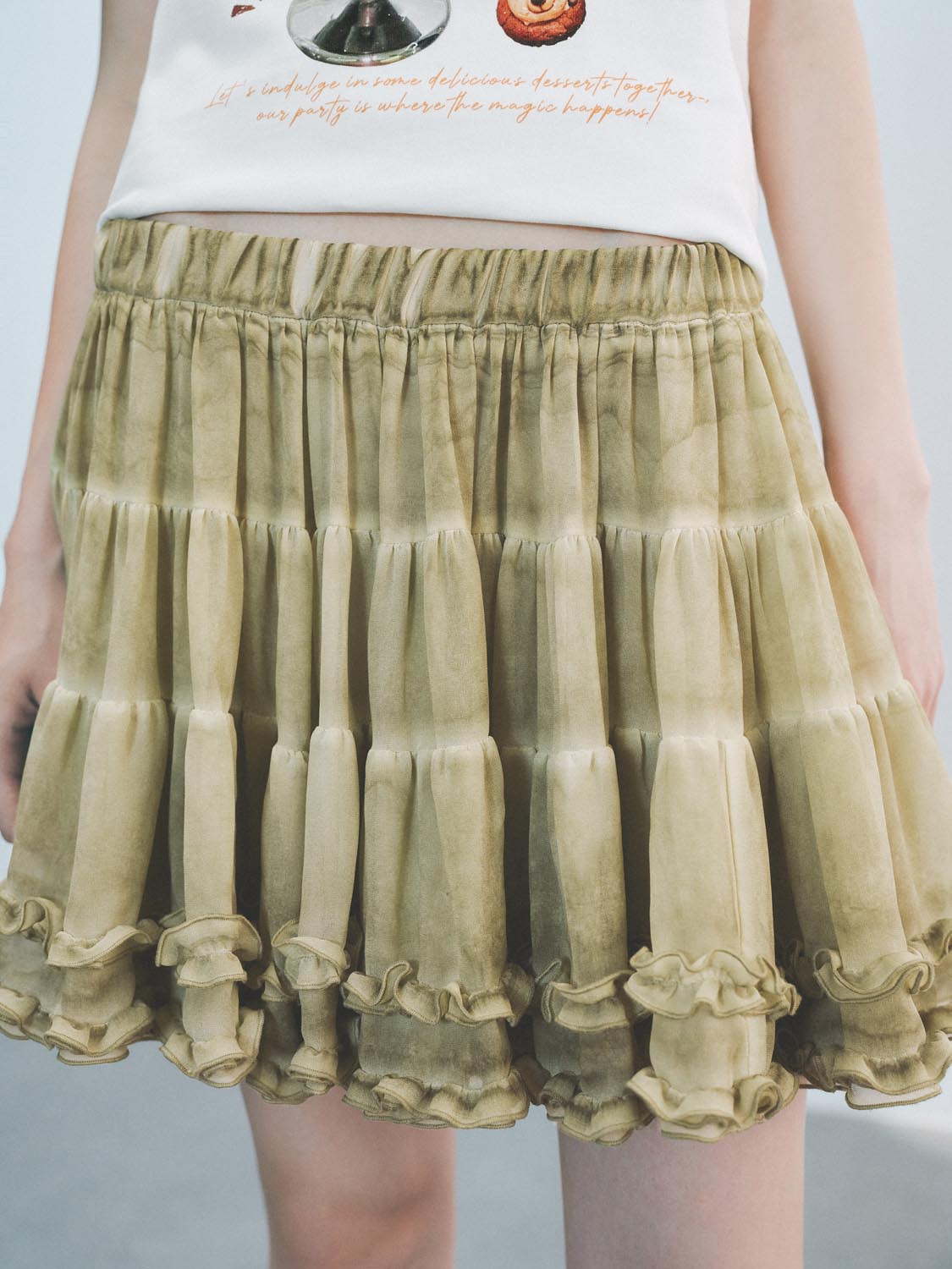 Frilled Mini A-Line Skirts