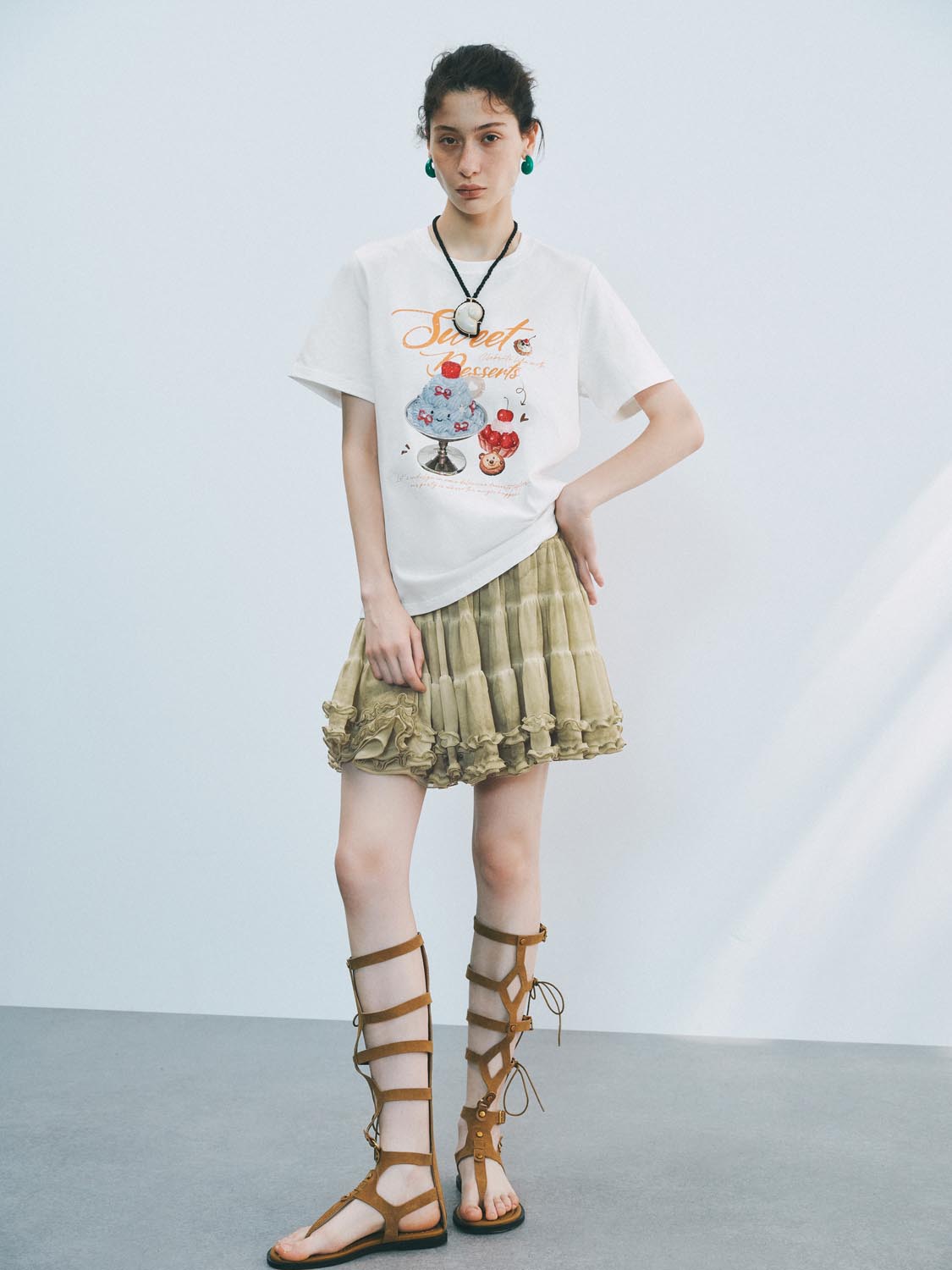 Frilled Mini A-Line Skirts
