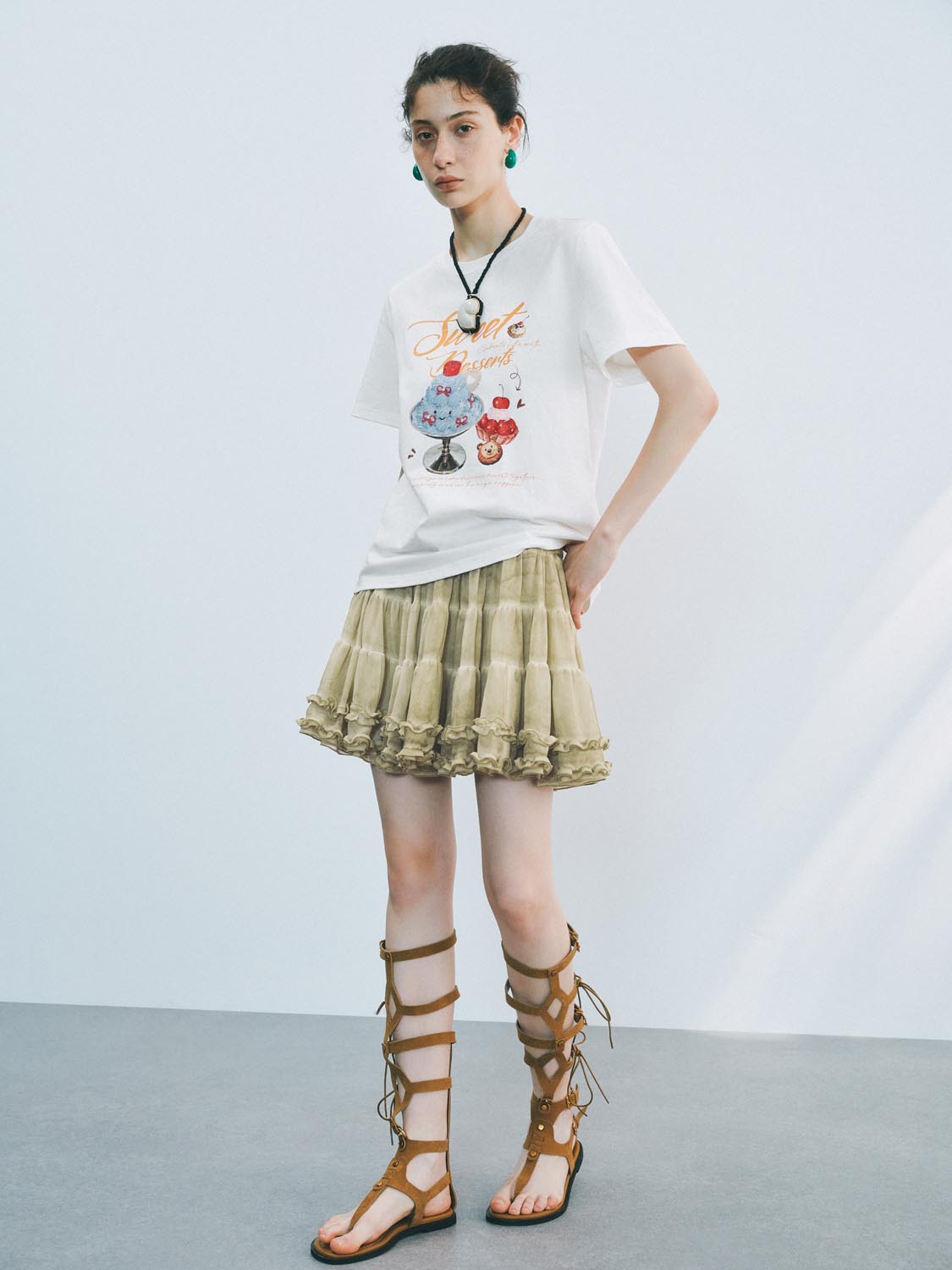 Frilled Mini A-Line Skirts