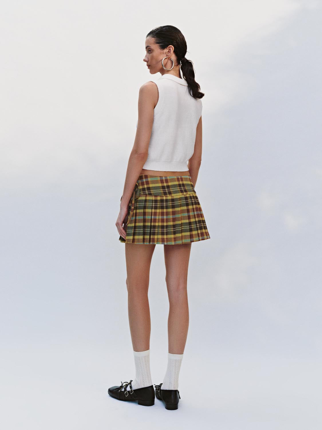 Plaid Pleated Mini Skirts