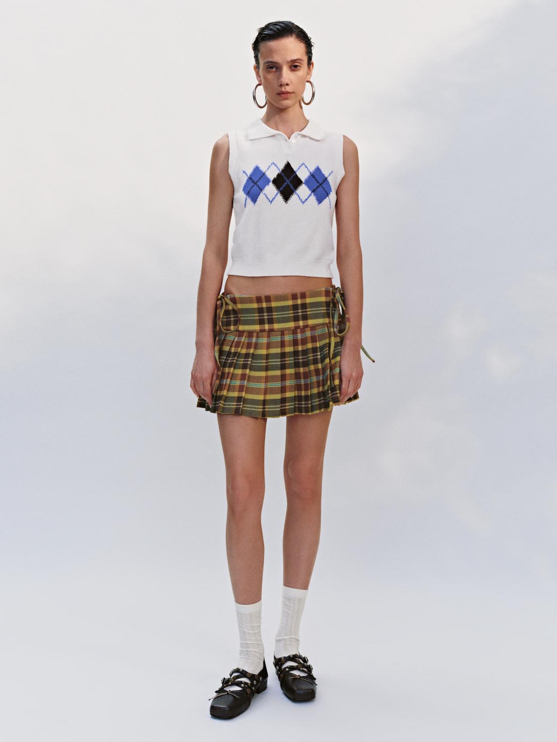 Plaid Pleated Mini Skirts