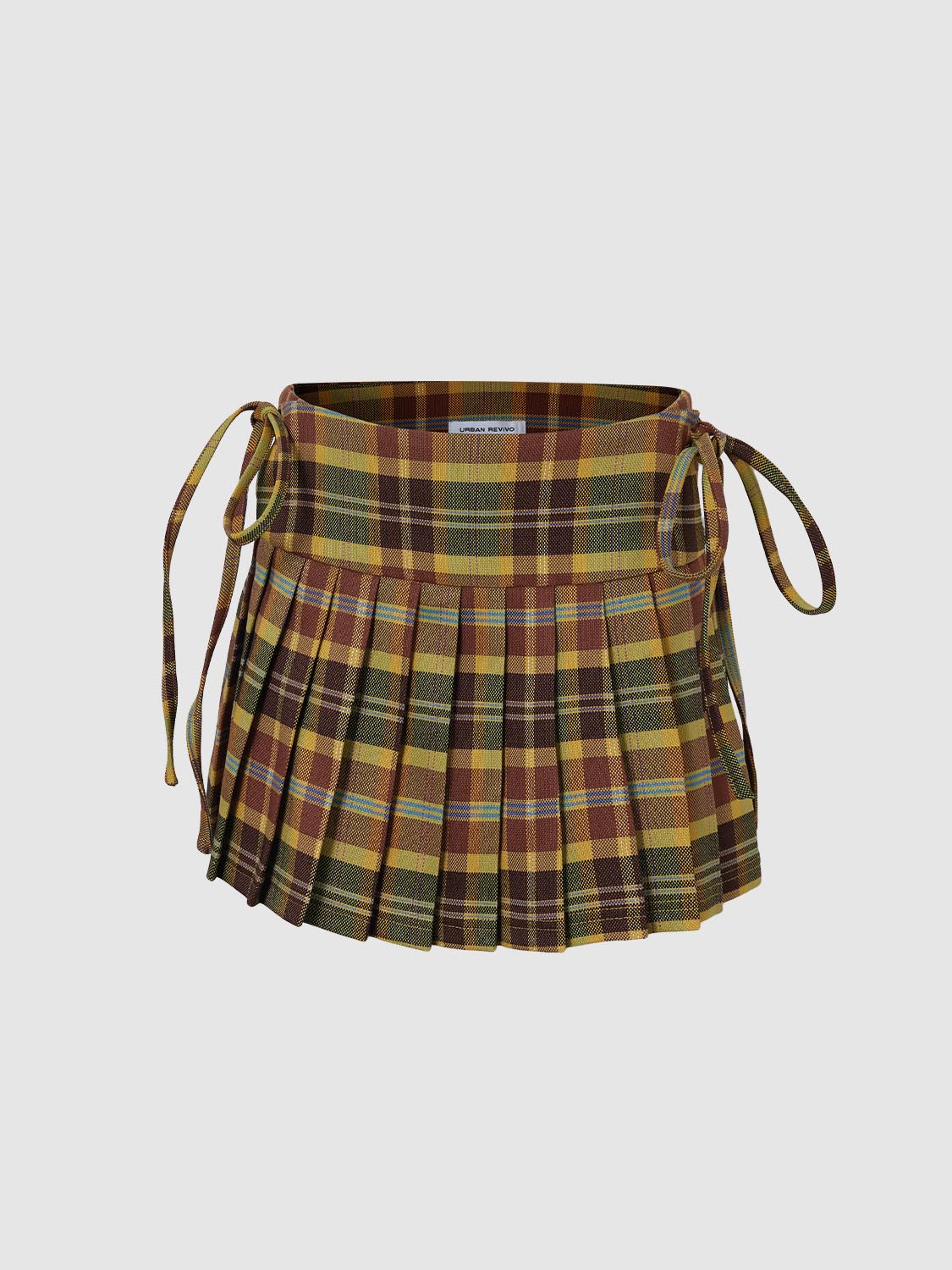 Plaid Pleated Mini Skirts