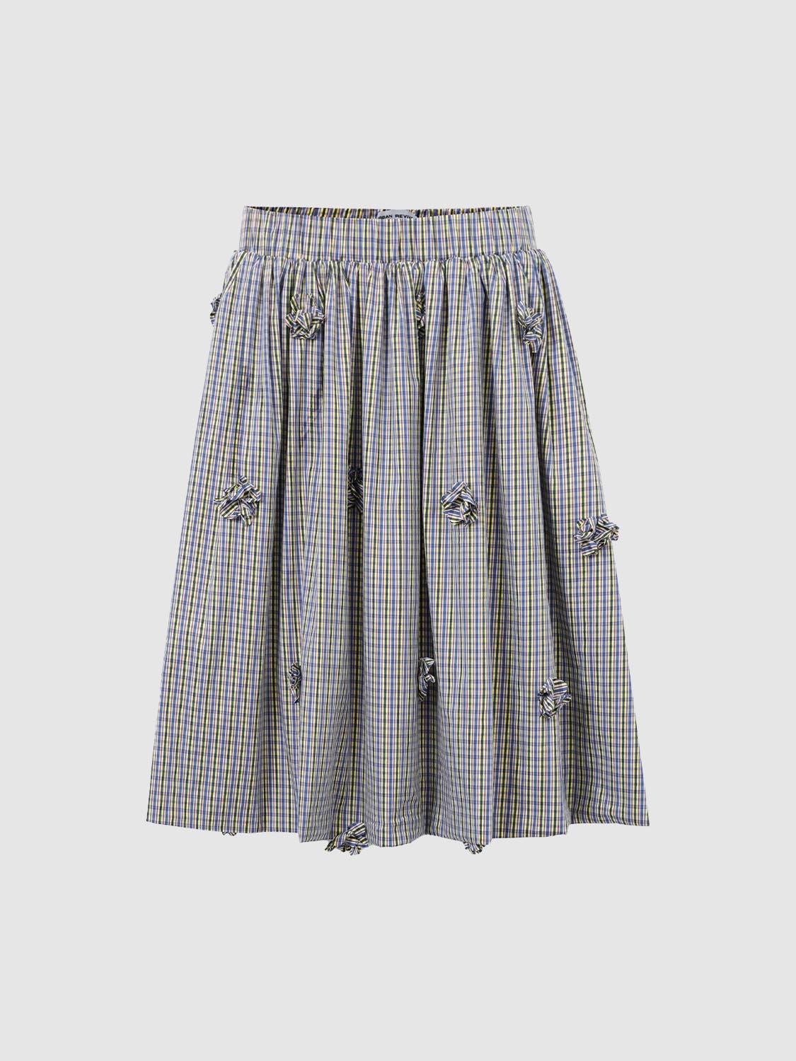 Floral Embellished Gingham Midi Skirts