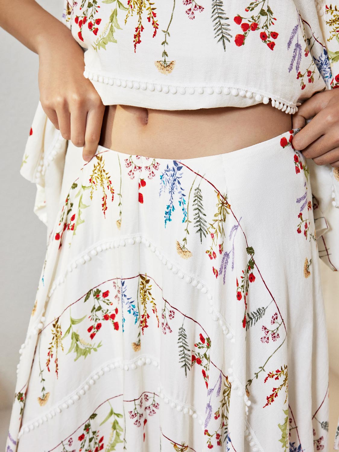 Floral A-Line Maxi Skirts