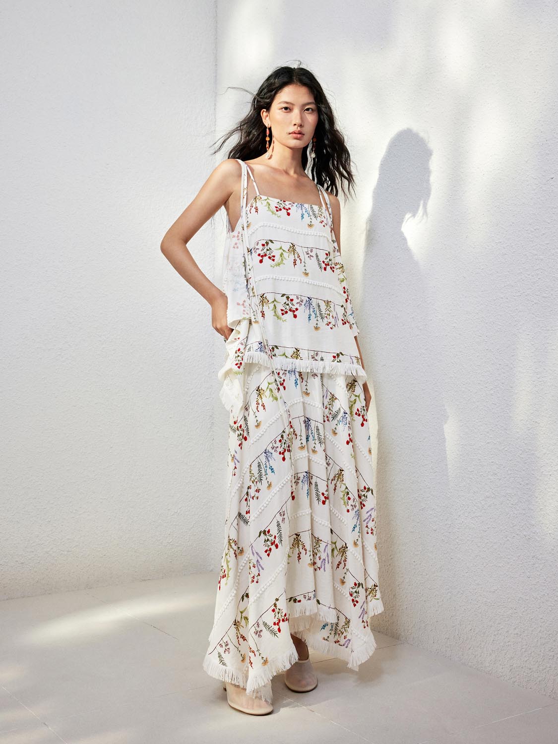 Floral A-Line Maxi Skirts