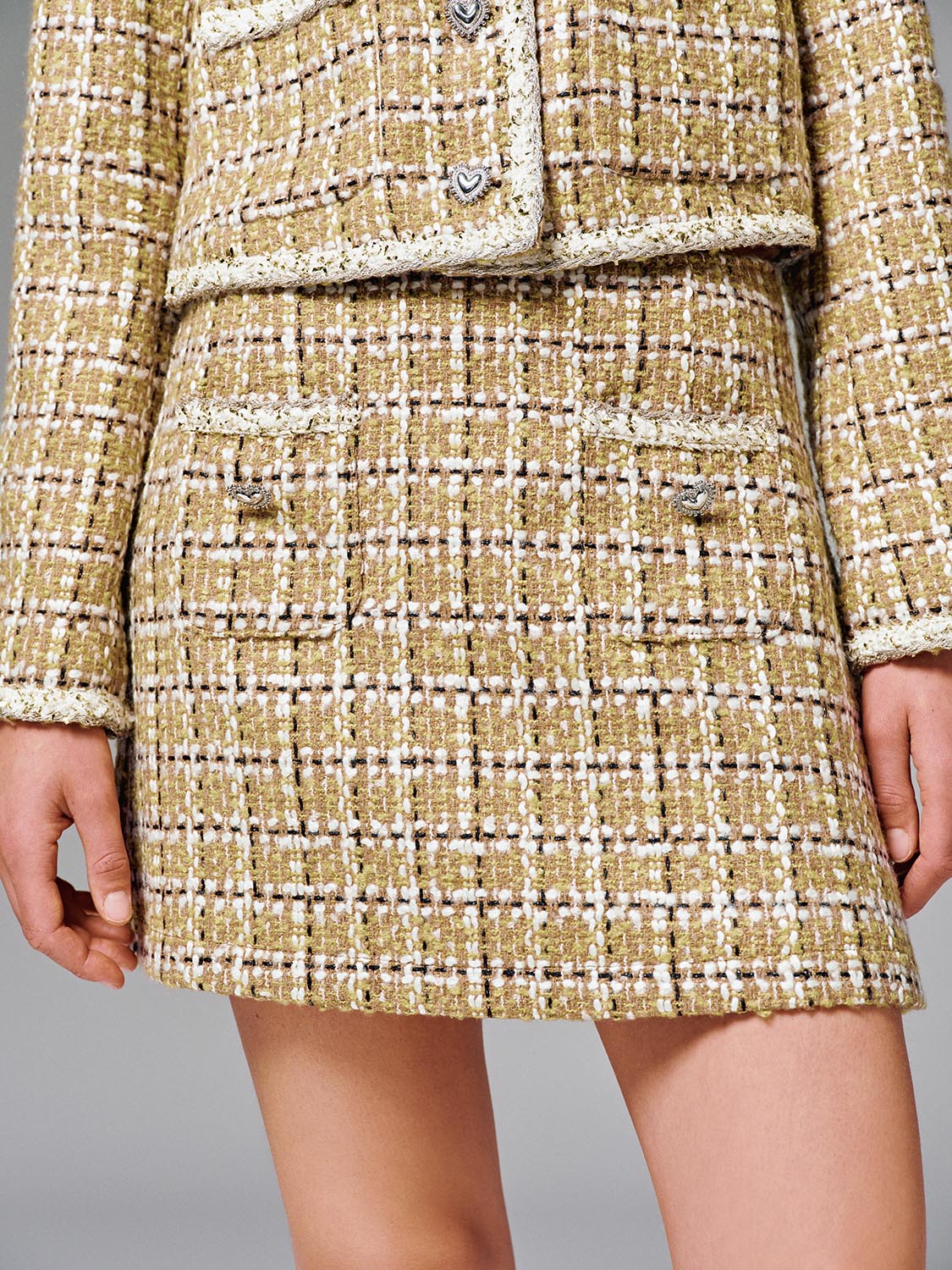Tweed A-Line Mini Skirts