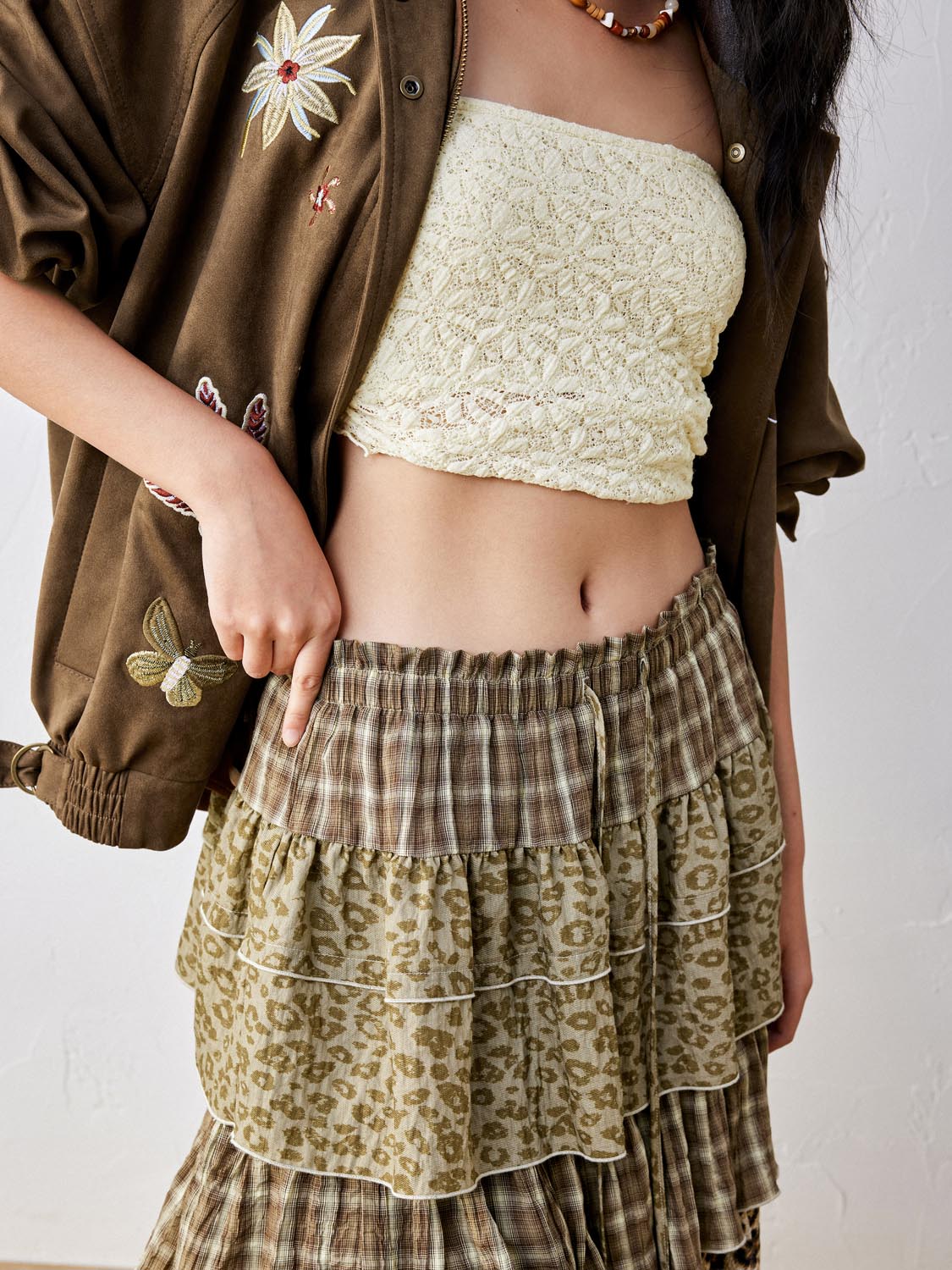 Tiered A-Line Maxi Skirts