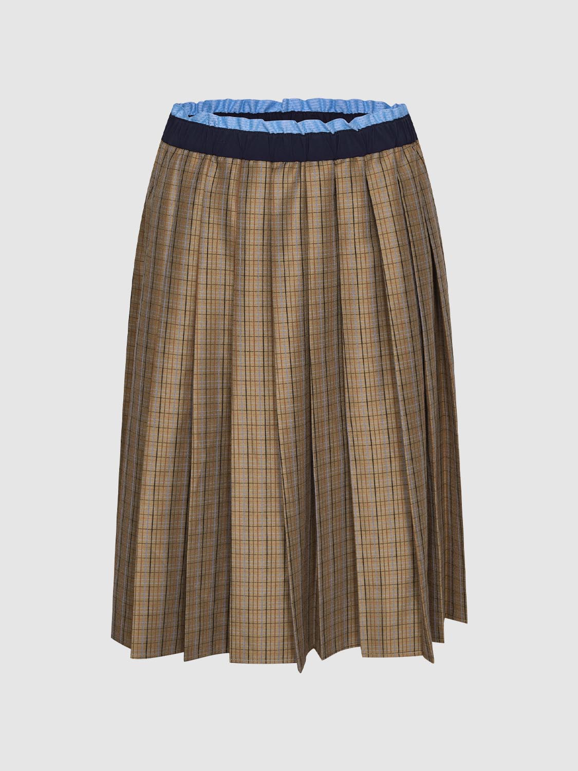 2 In 1 Layered Check Midi Skirts