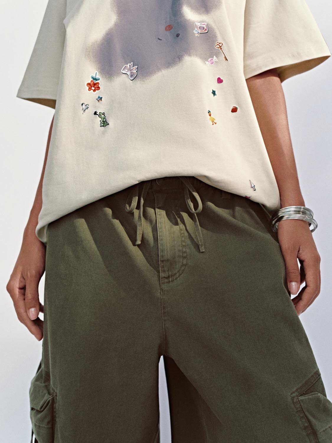 Flap Pocket Wide-Leg Pants