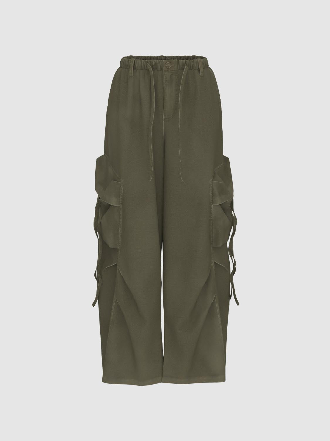 Flap Pocket Wide-Leg Pants