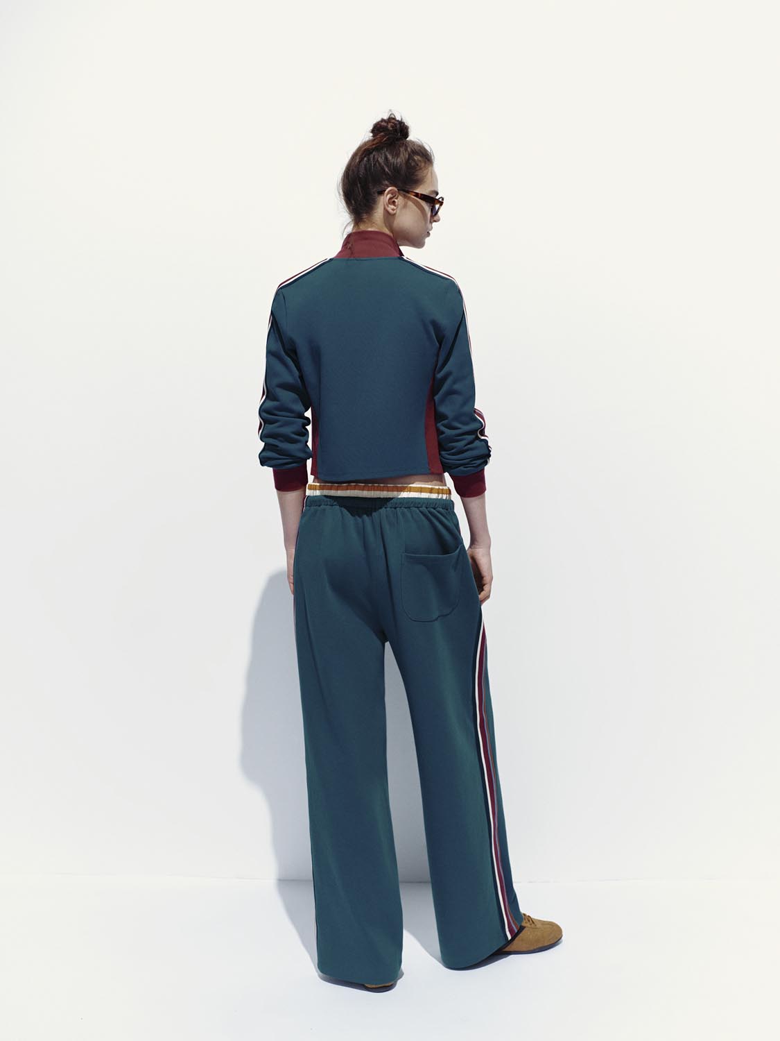 2 In 1 Spliced Wide-Leg Pants