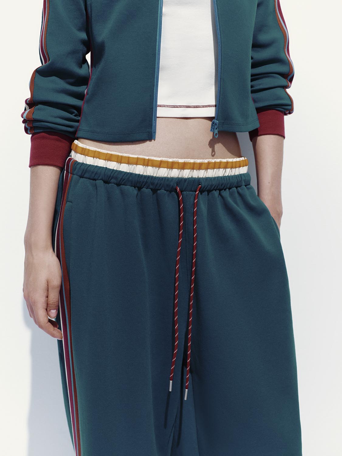 2 In 1 Spliced Wide-Leg Pants