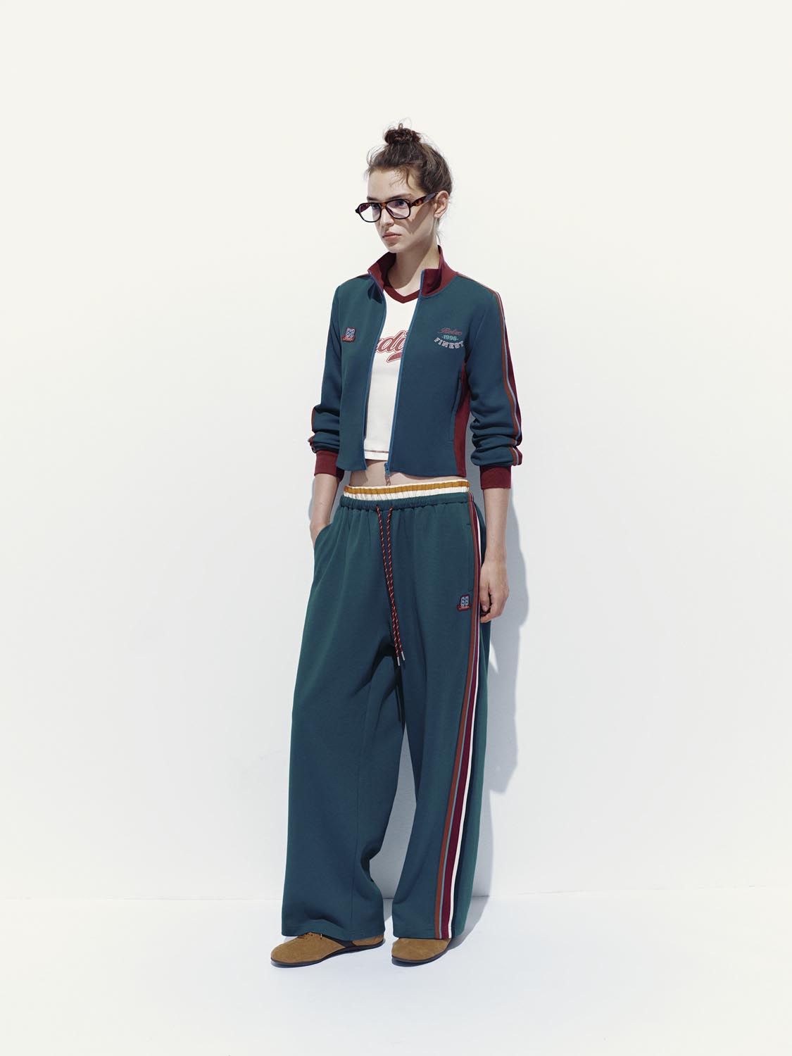 2 In 1 Spliced Wide-Leg Pants