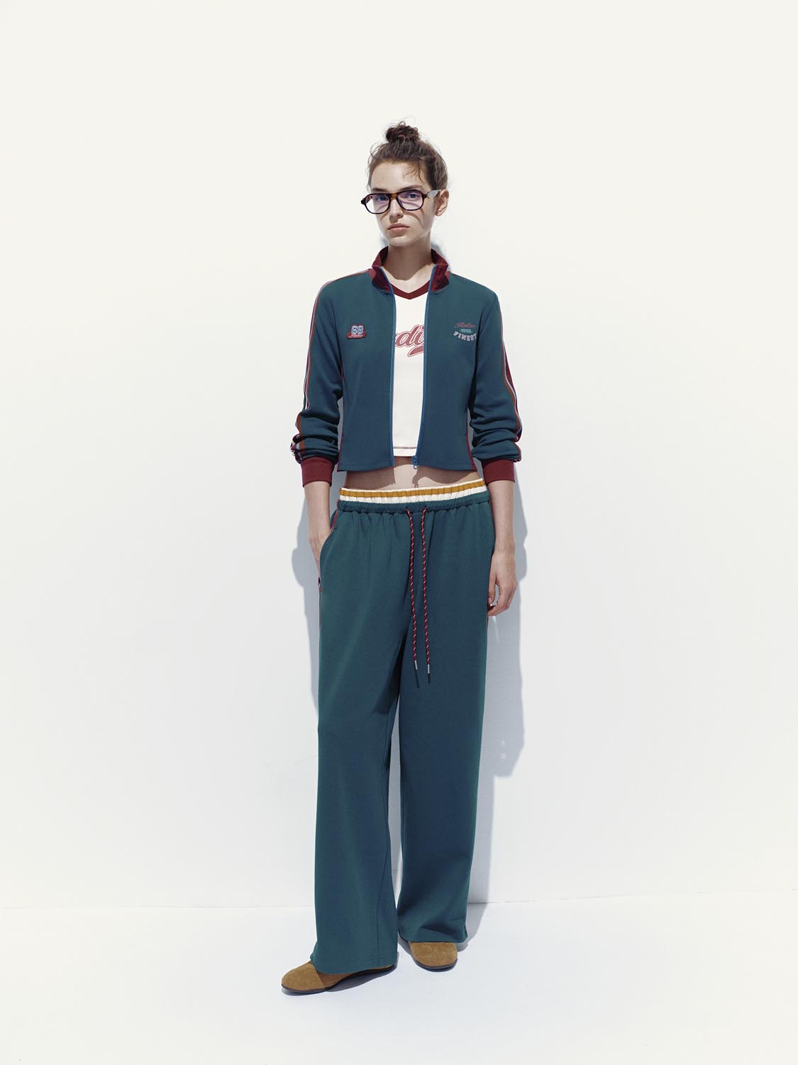 2 In 1 Spliced Wide-Leg Pants