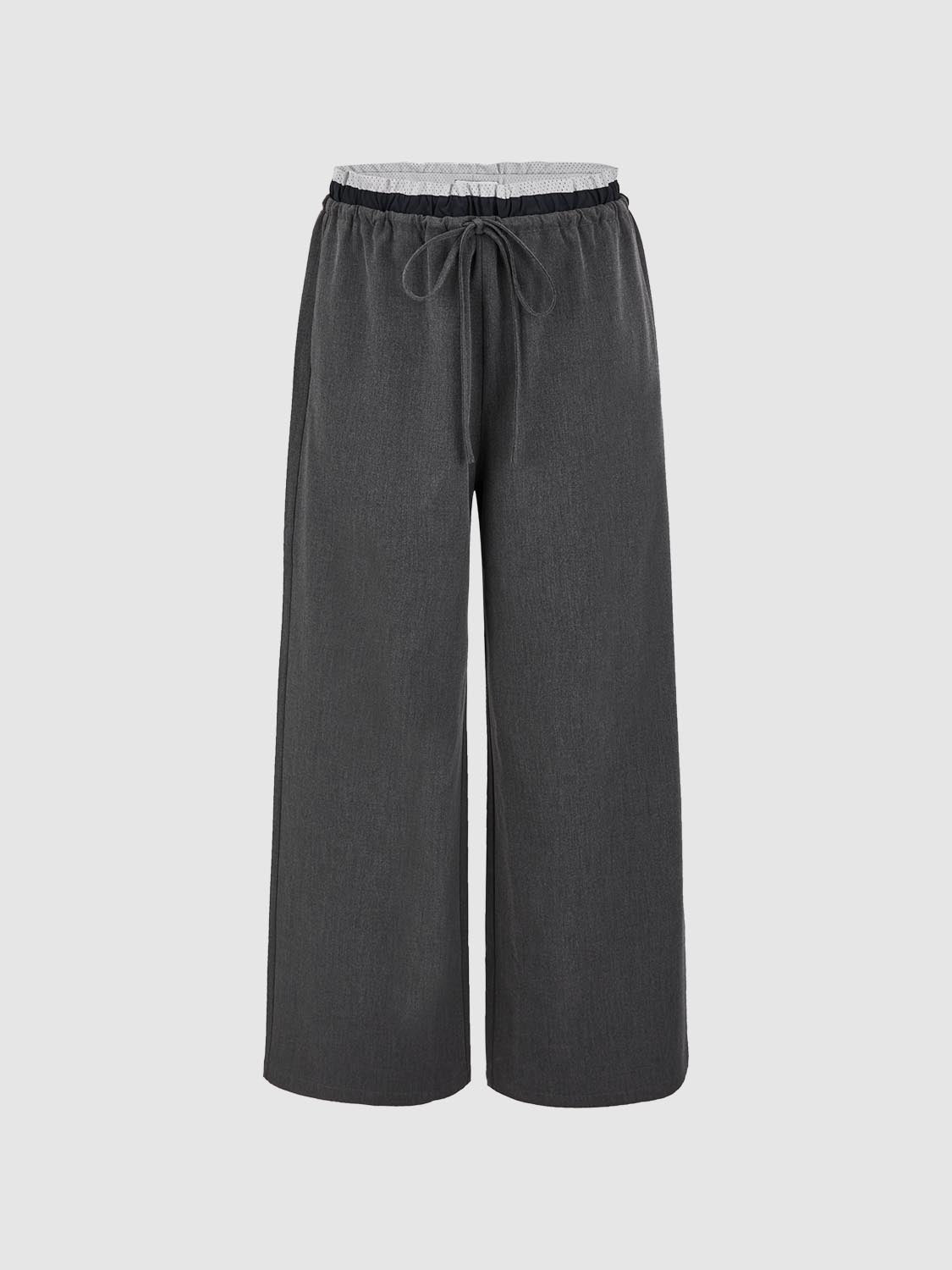 Contrast Wide-Leg Pants