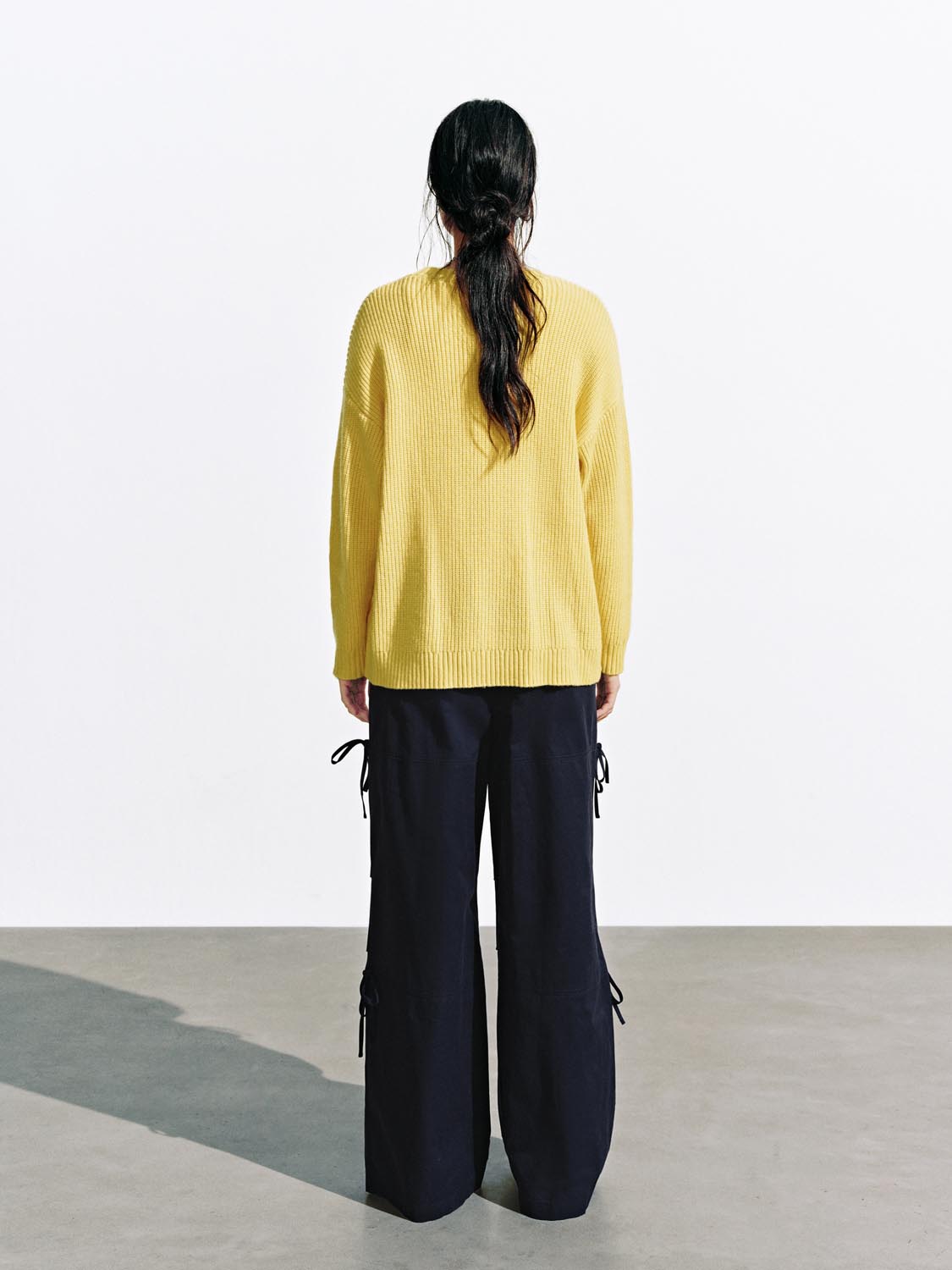 String Detail Cargo Wide Leg Pants