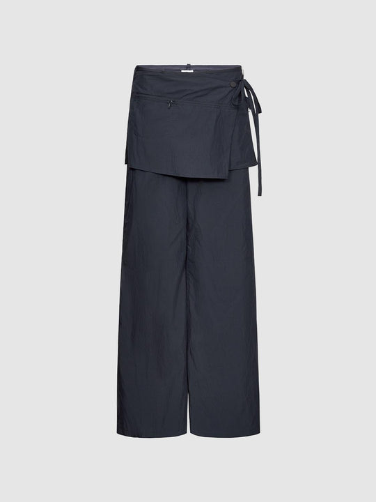 2 In 1 Tiered Wide-Leg Pants